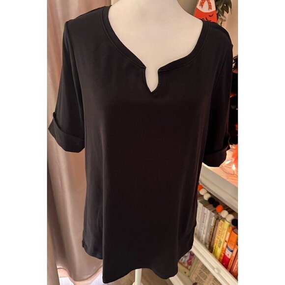 Ellen Tracy Black Top Size Large - Picture 1 of 5